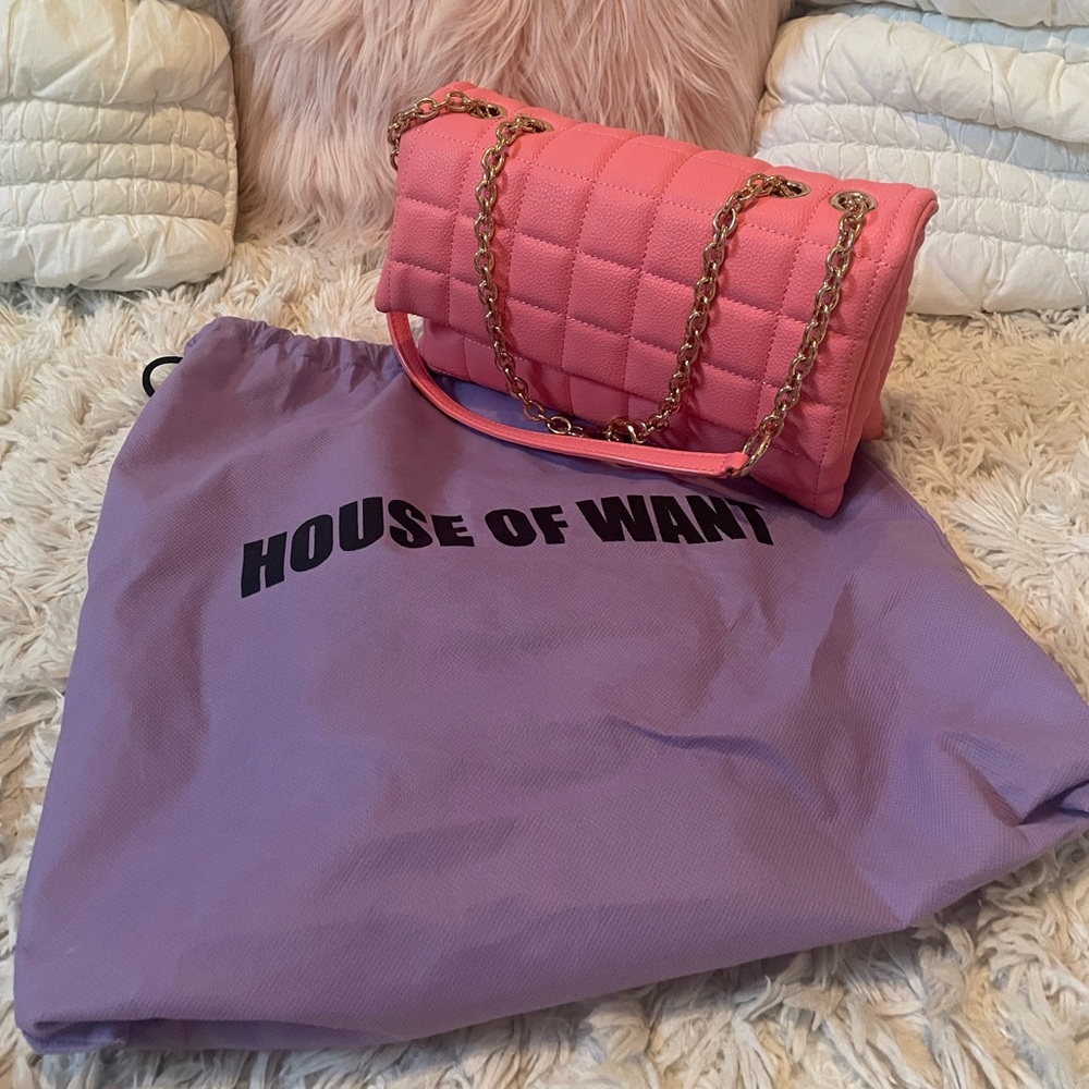 House of Want Pink Quilted Bag